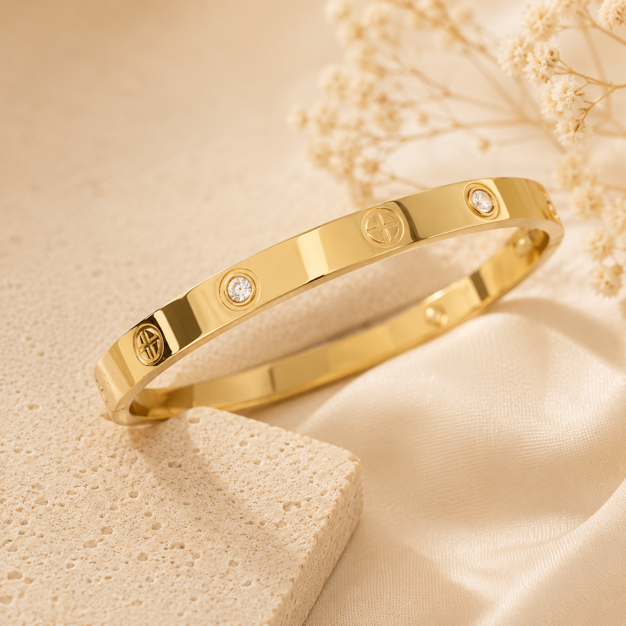 Gold Symbol Bangle Bracelet