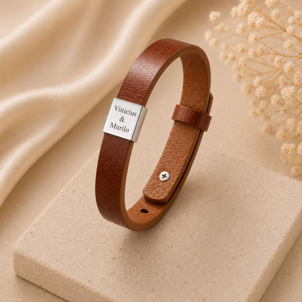 Personalized Men's Leather Bracelet