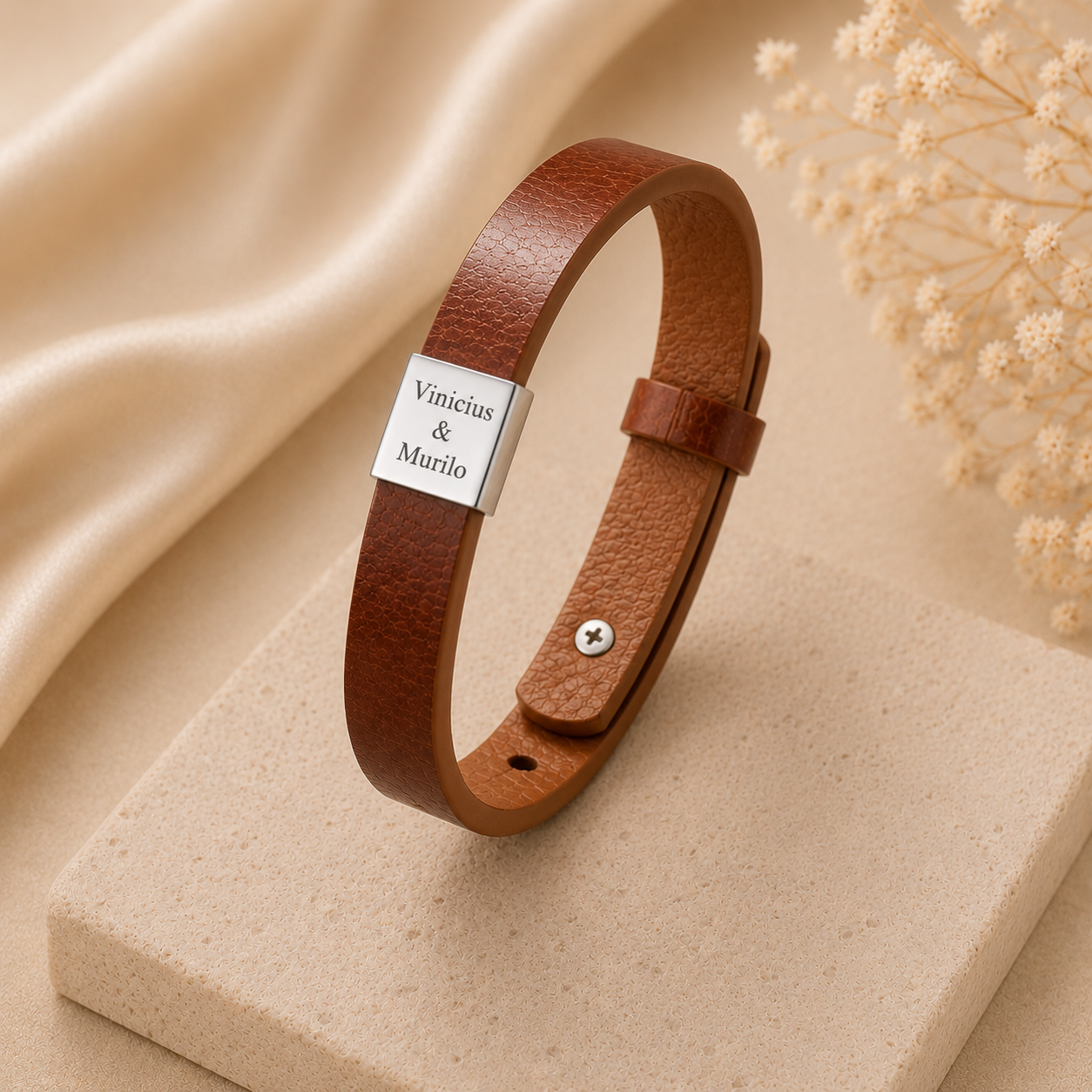 Personalized Men's Leather Bracelet