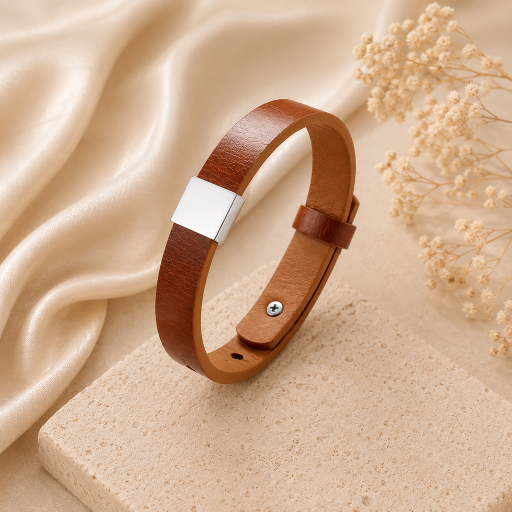 Personalized Men's Leather Bracelet