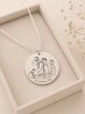 Personalized Photo Necklace in Silver 925 – Custom Engraved Silver Pendant Gift for Dad