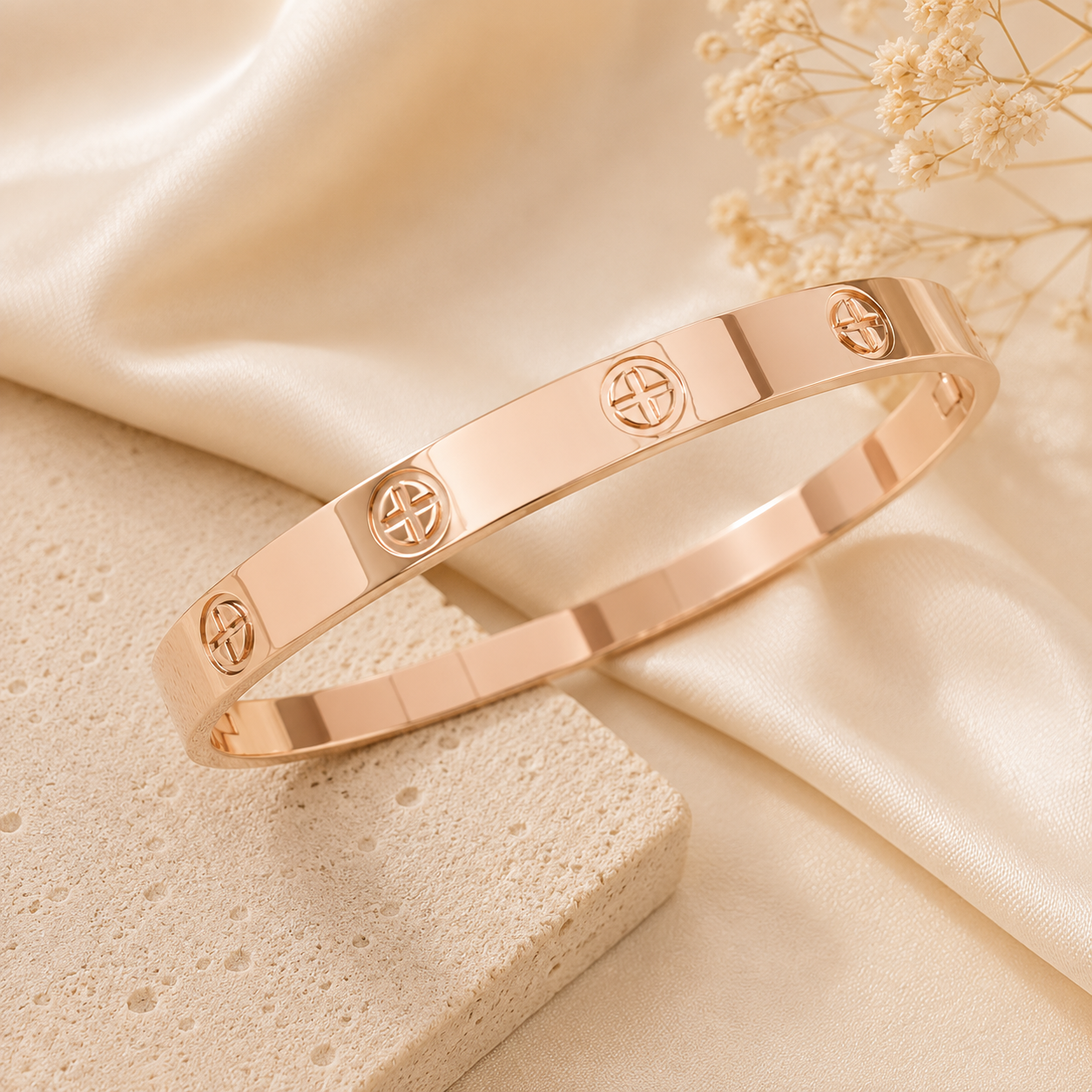 Rose Gold Symbol Bangle Bracelet