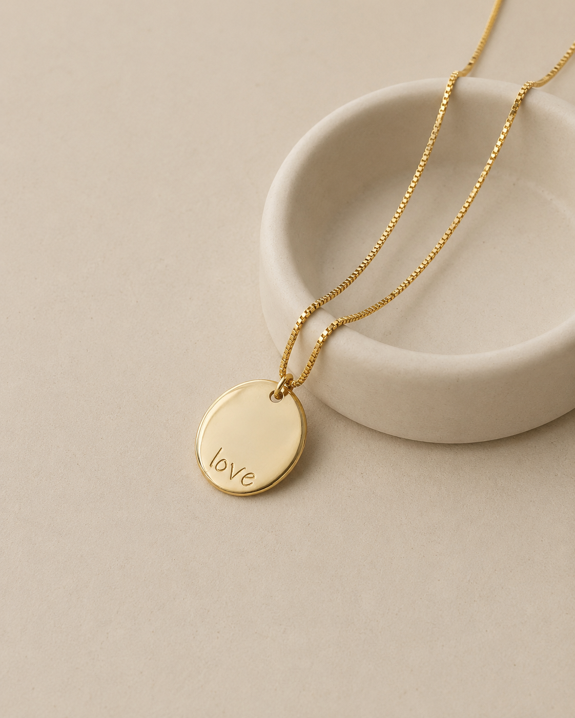 Gold Plated Quote Necklace – Minimalist Personalized Necklace with Engraved Phrase
