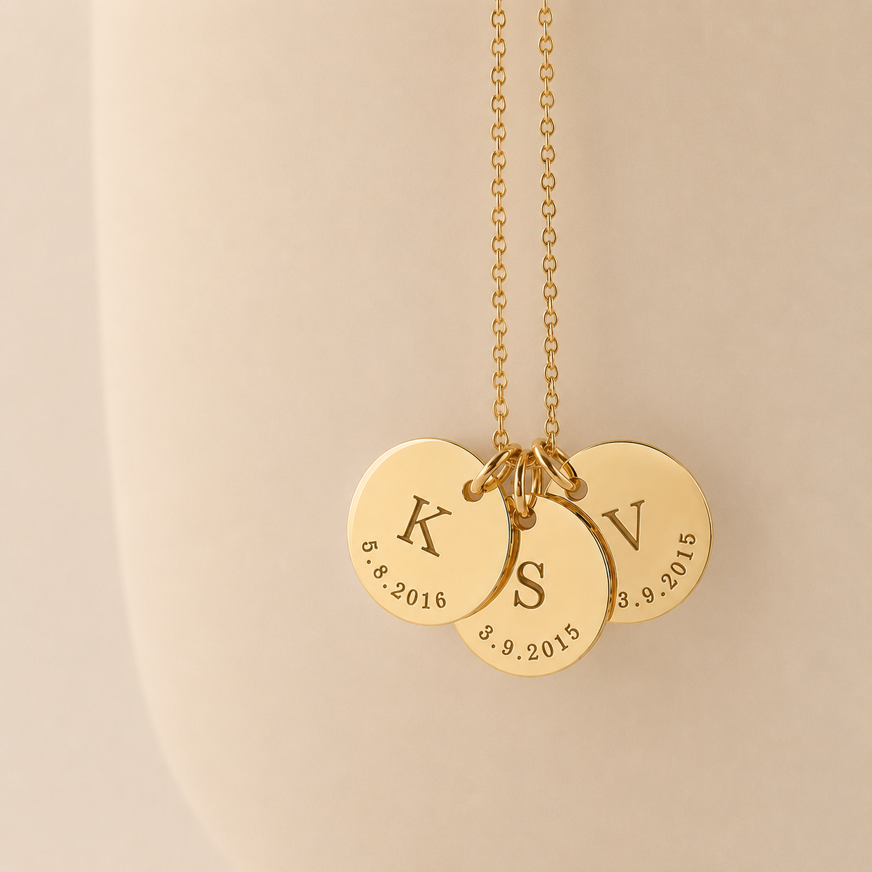 Kids Initials & Birthdates Necklace – Personalized Family Necklace