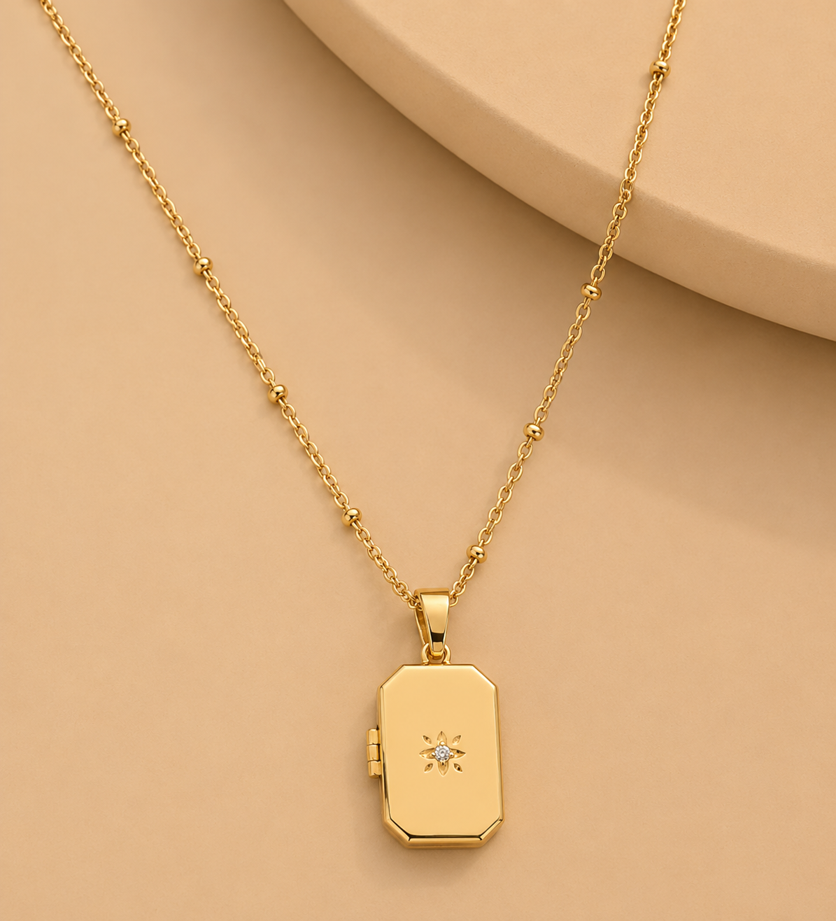 Personalized Octagonal Photo Locket Necklace – Custom Stainless Steel Memory Necklace
