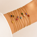Gold Birthstone Bracelet in Stainless Steel – Personalized Minimalist Bracelet
