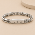 Personalized Men’s Bracelet in Stainless Steel  – Custom Engraved Bracelet for Men