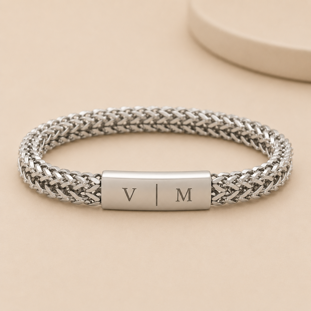 Personalized Men’s Bracelet in Stainless Steel  – Custom Engraved Bracelet for Men