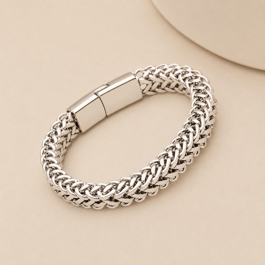 Personalized Men’s Bracelet in Stainless Steel  – Custom Engraved Bracelet for Men